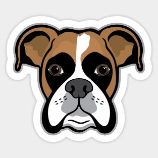 Boxer Dog Face Sticker